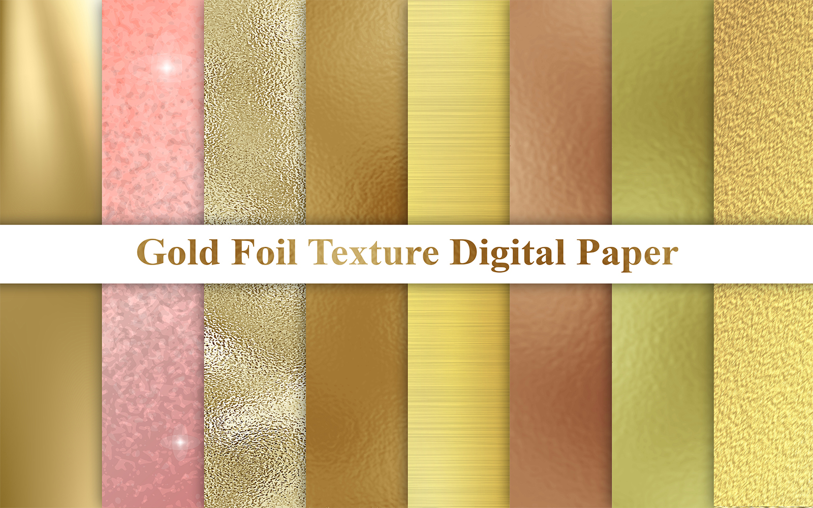 Gold Foil Texture Digital Paper, Gold Foil Texture Background.