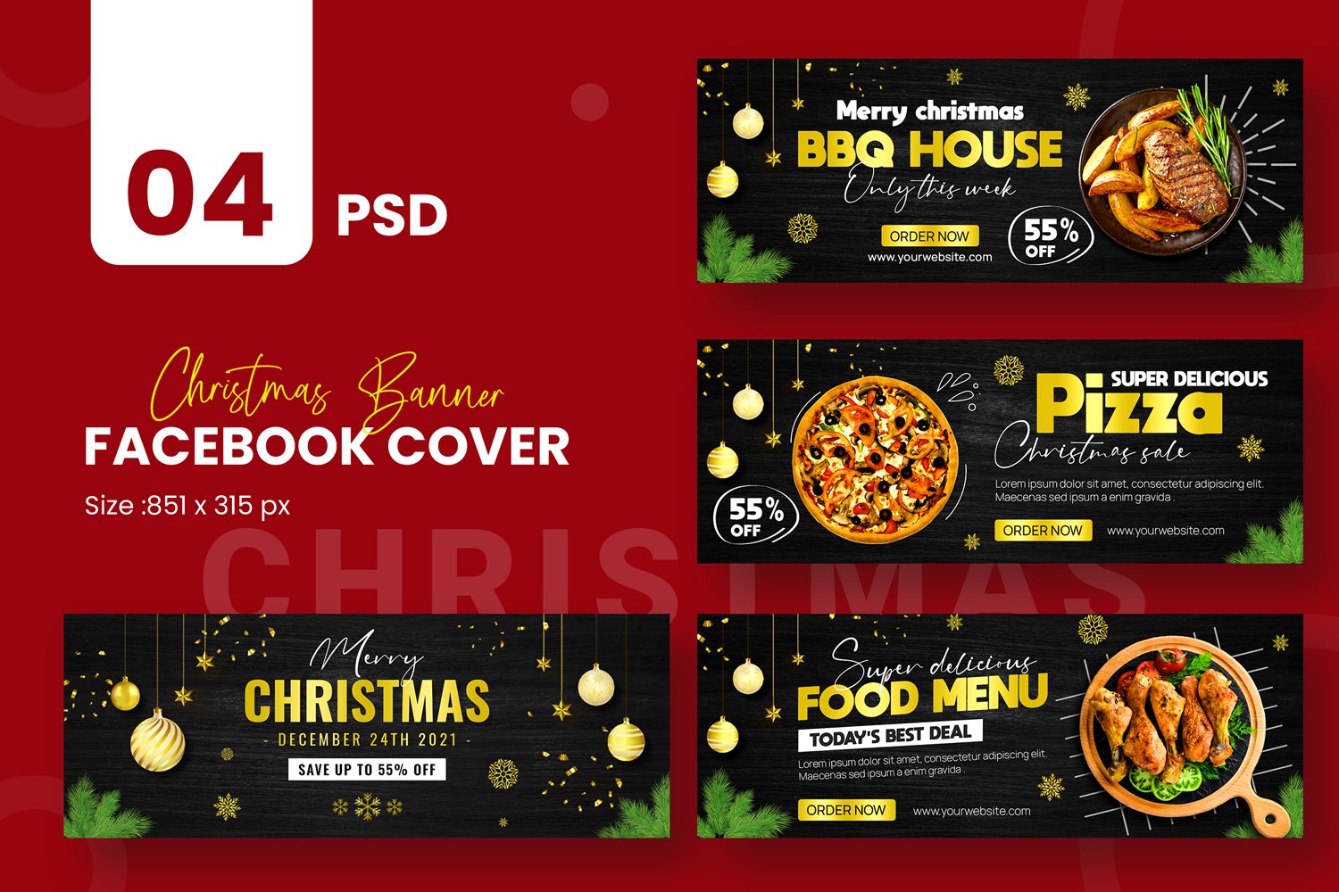 Christmas Facebook Cover Template Social Media