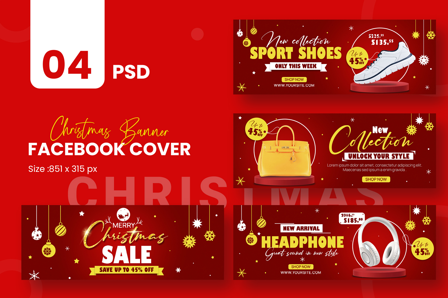 Christmas Facebook Covers Template Social Media