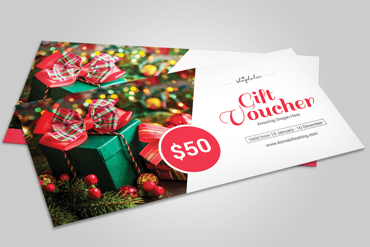 Holiday Event Gift Voucher Card Corporate Identity Template