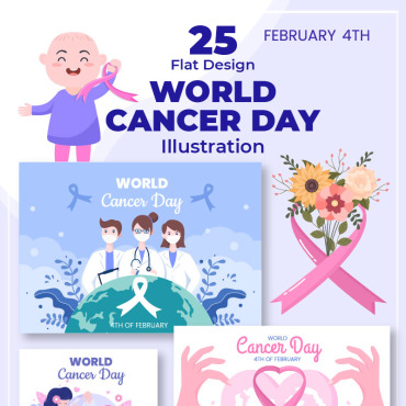 Cancer Day Illustrations Templates 220420