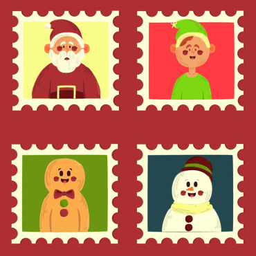 Postage Stamp Illustrations Templates 220449