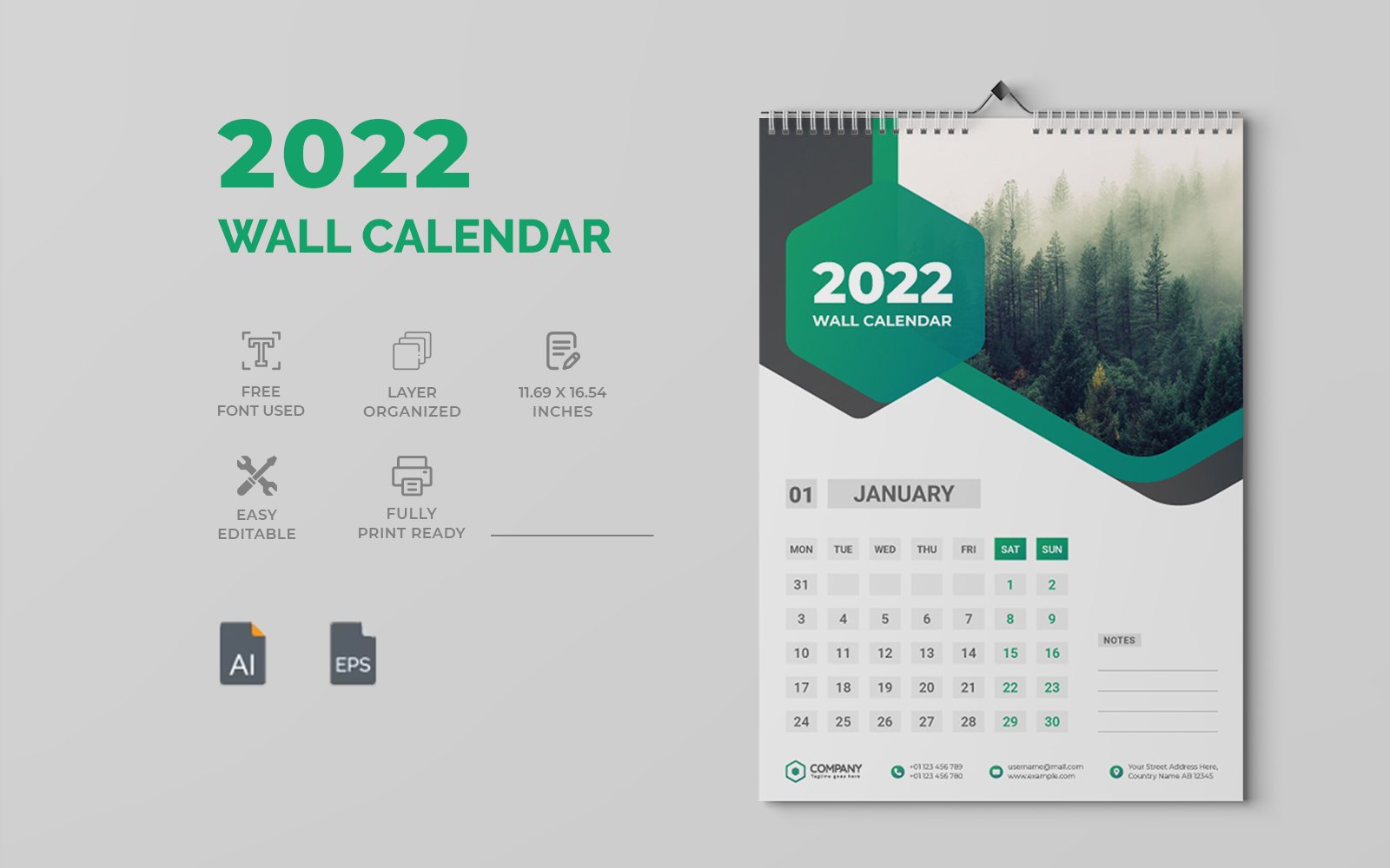 2022 Wall Calendar Design