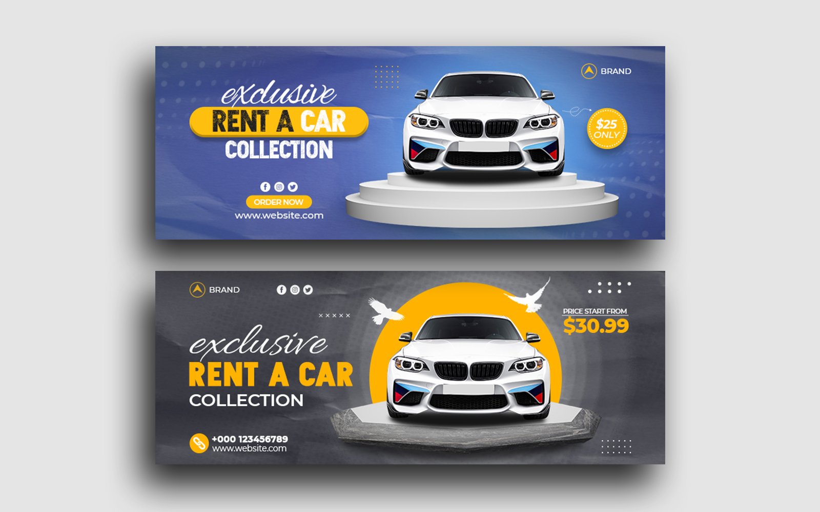 Rent A Car Facebook Cover template