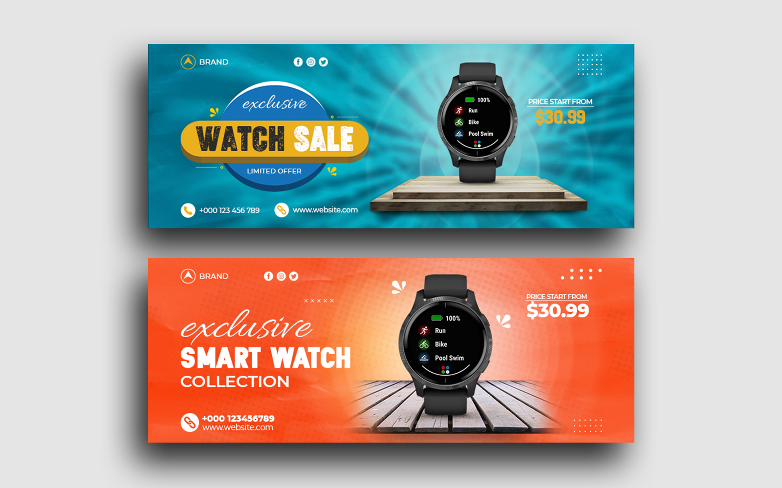 Watch Sale Facebook cover Template