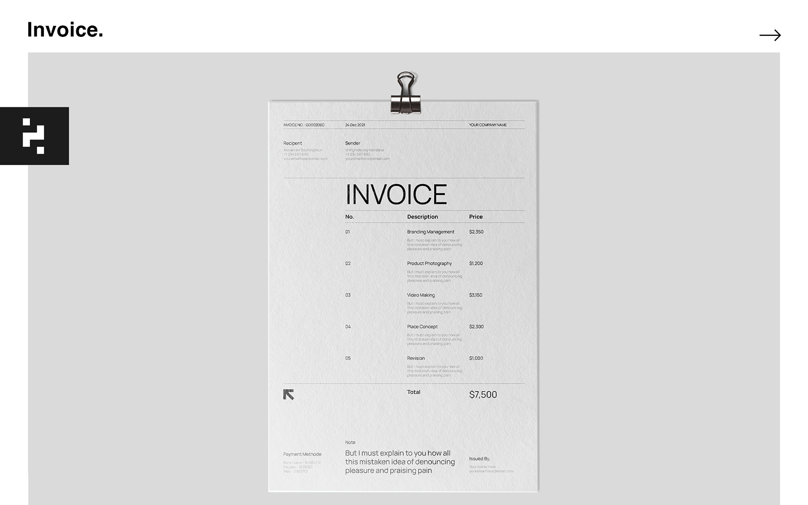 Minimal Modern Invoice Template