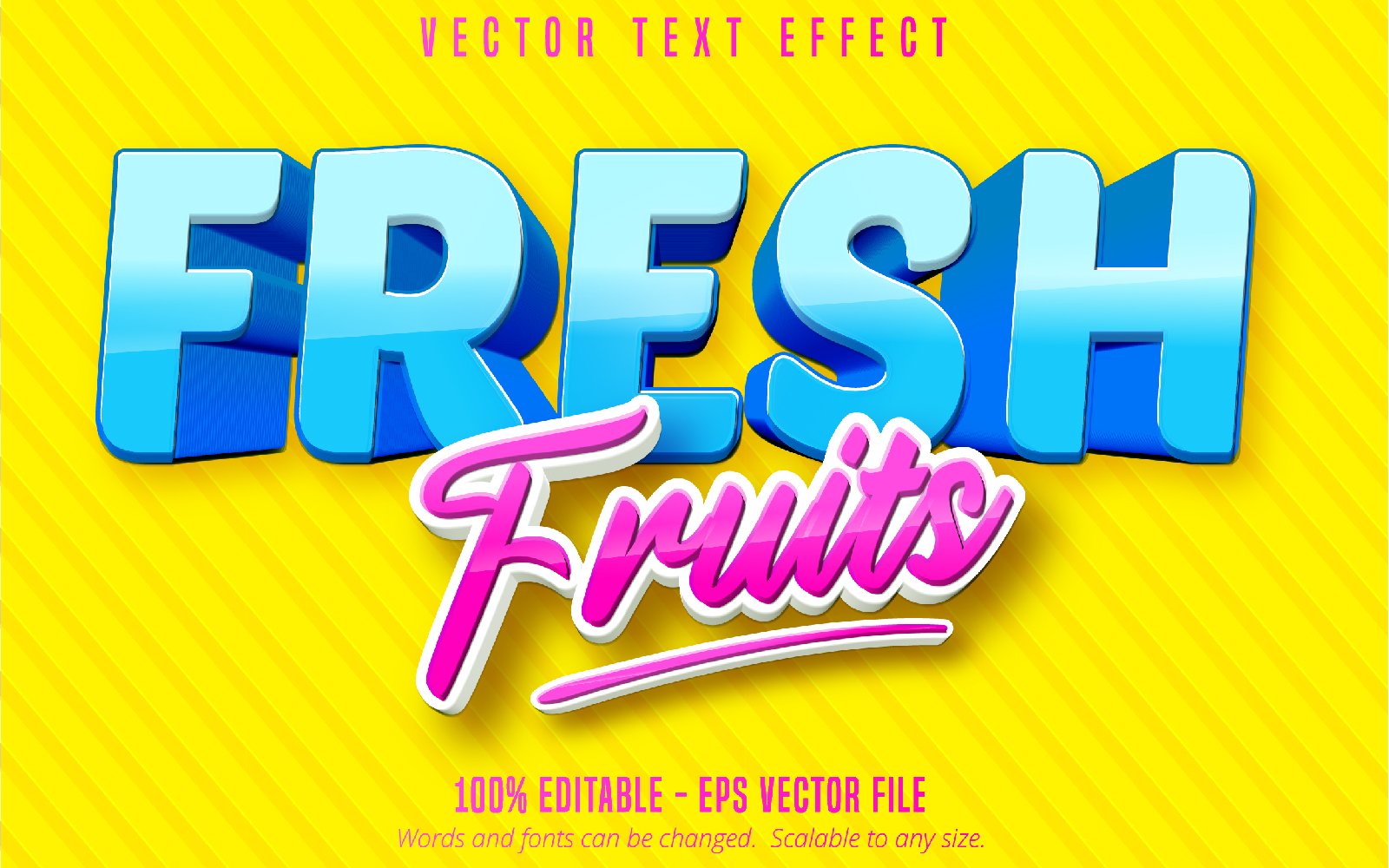 Fresh Fruits - Editable Text Effect, Cartoon Text Style, Graphics Illustration