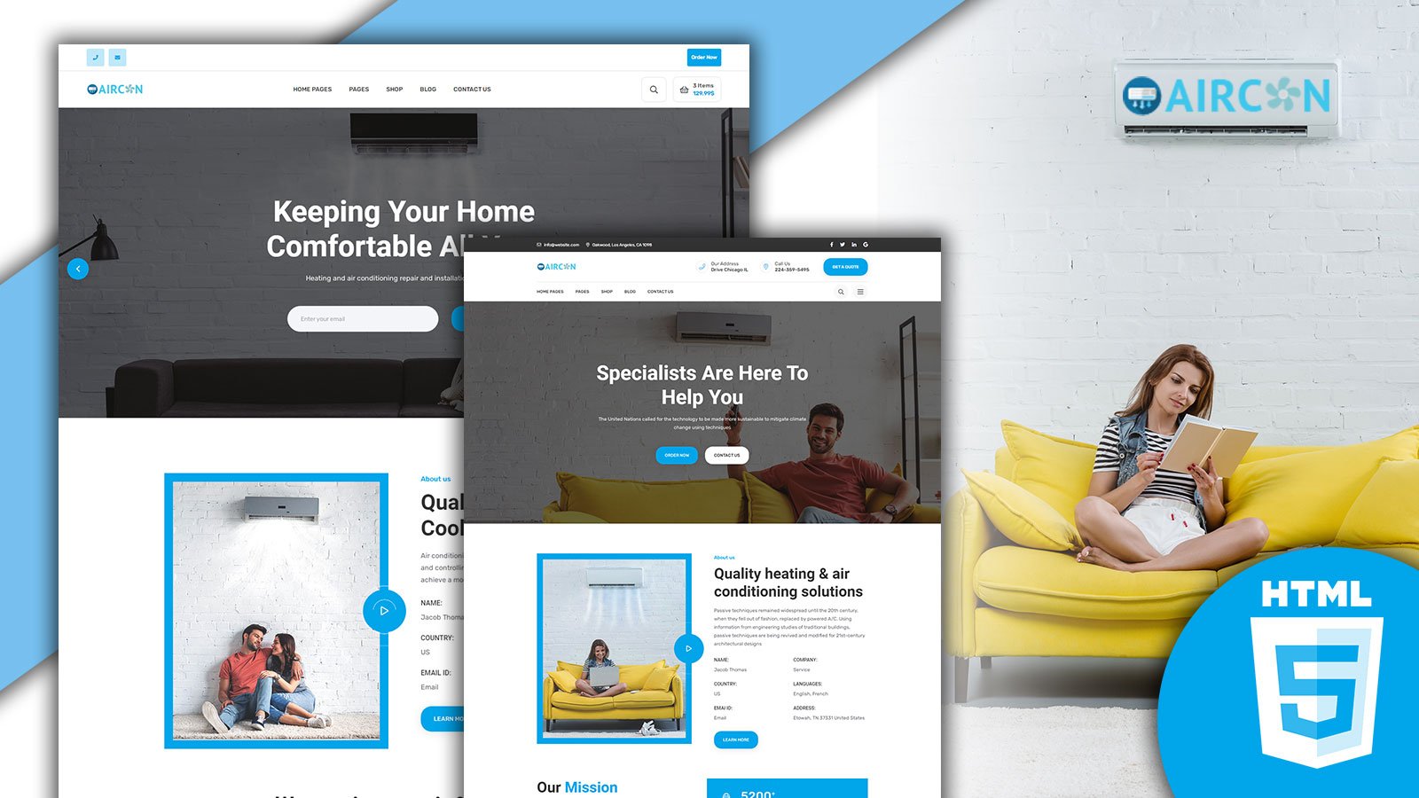 Aircon - Air Conditioning Services HTML Template