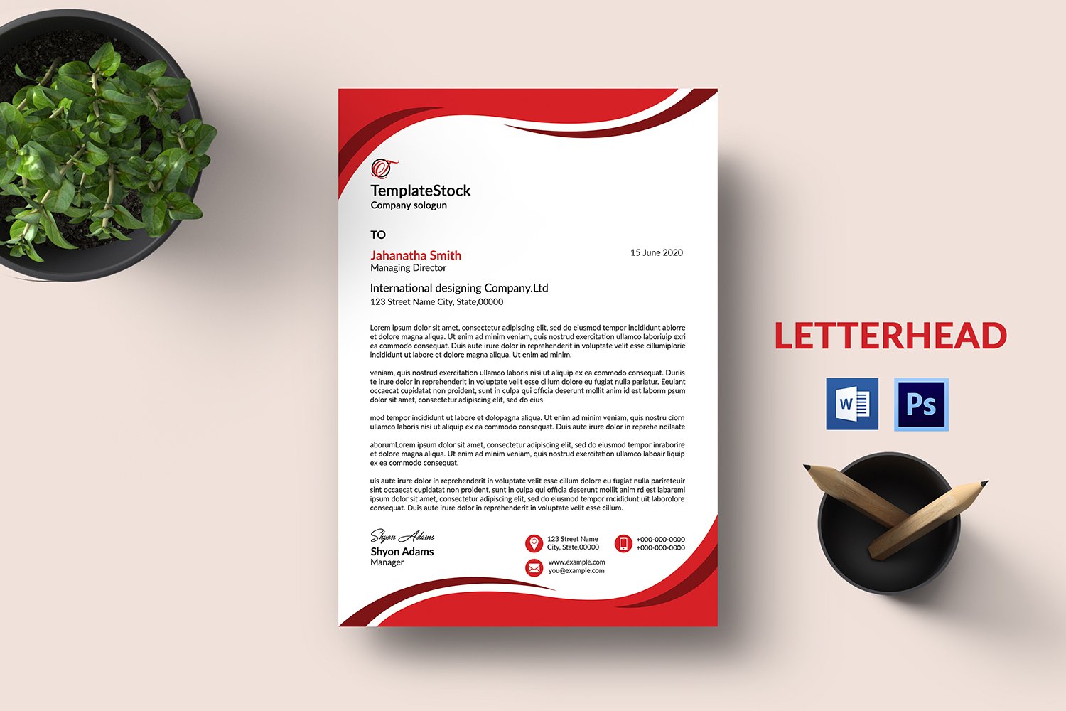 Business A4 Letterhead Corporate Identity Template