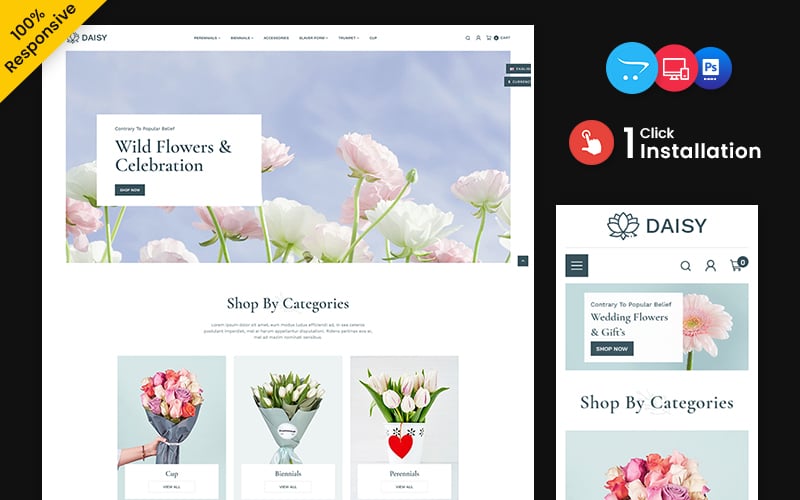 Daisy - Flowers, crafts, and Gift Responsive OpenCart Theme