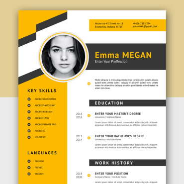And Yellow Resume Templates 221006