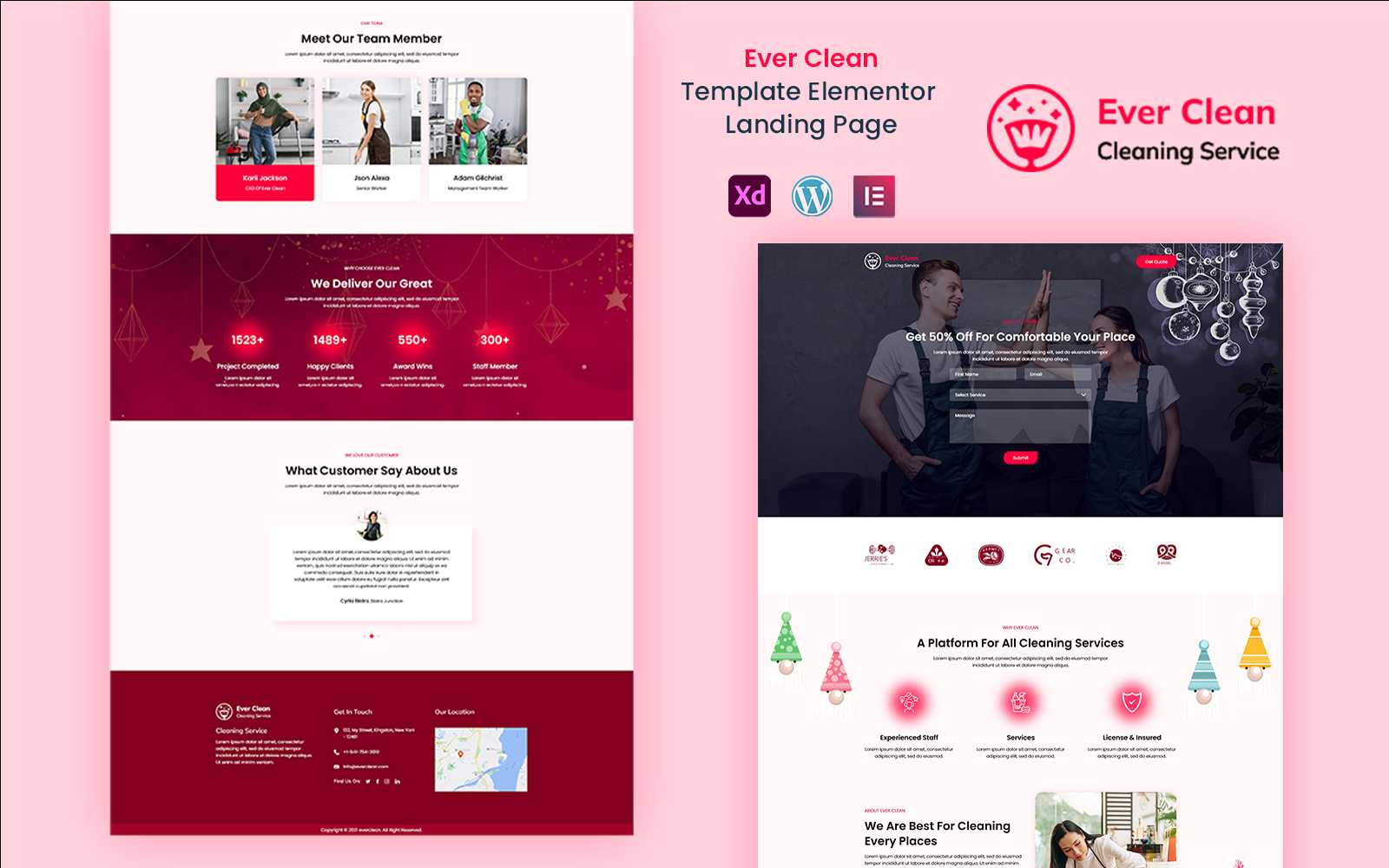 Ever Clean -  Cleaning Services Ready to Use Elementor Landing Page Template