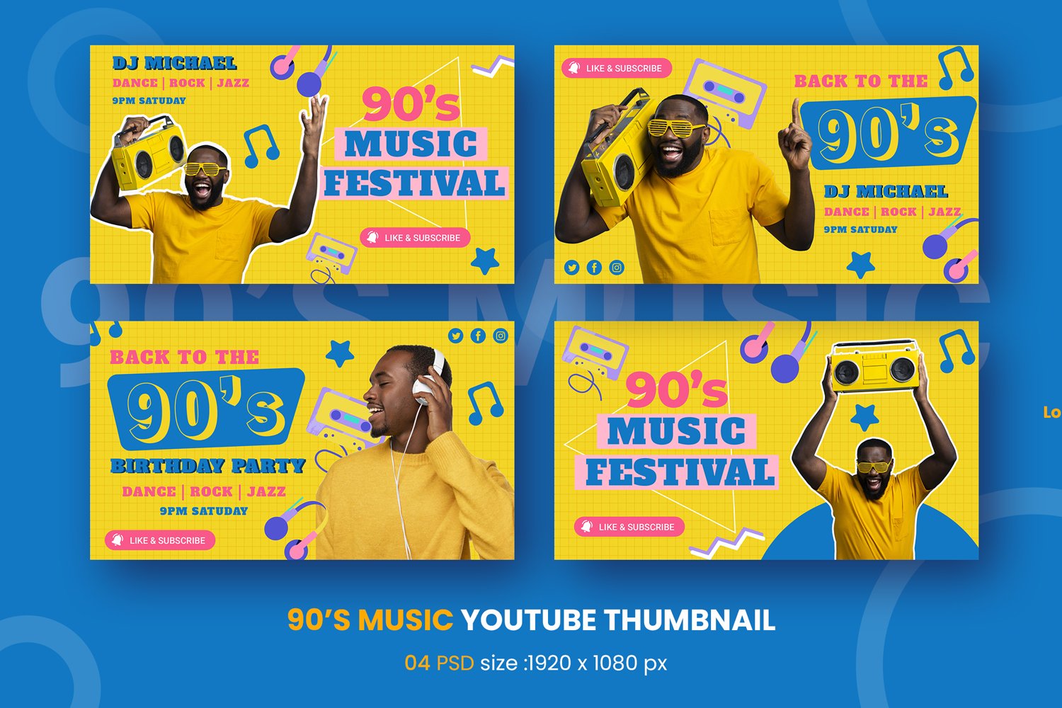 90's Music Fastival Youtube Thumbnail Social Media