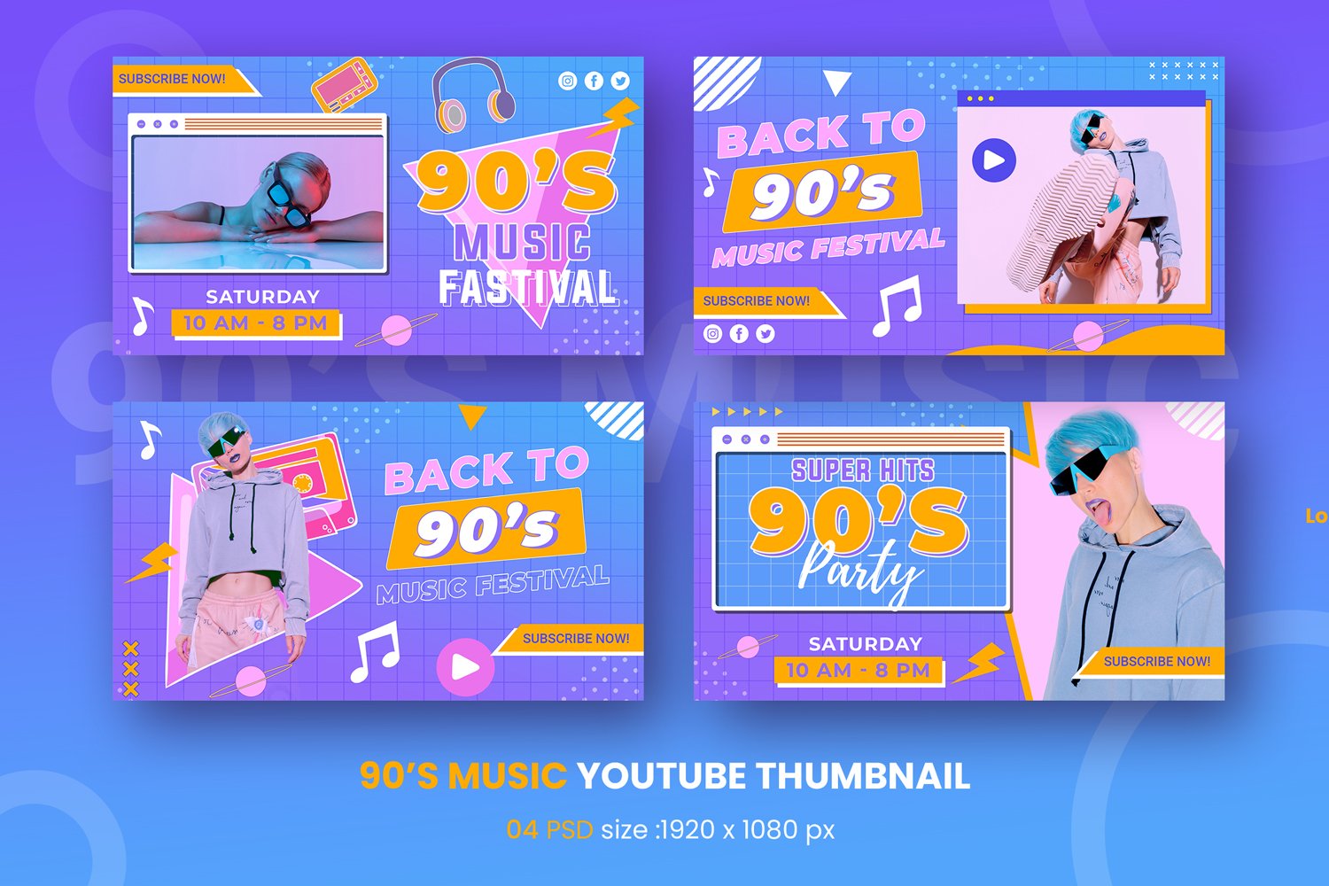 90's Music Youtube Thumbnail Social Media