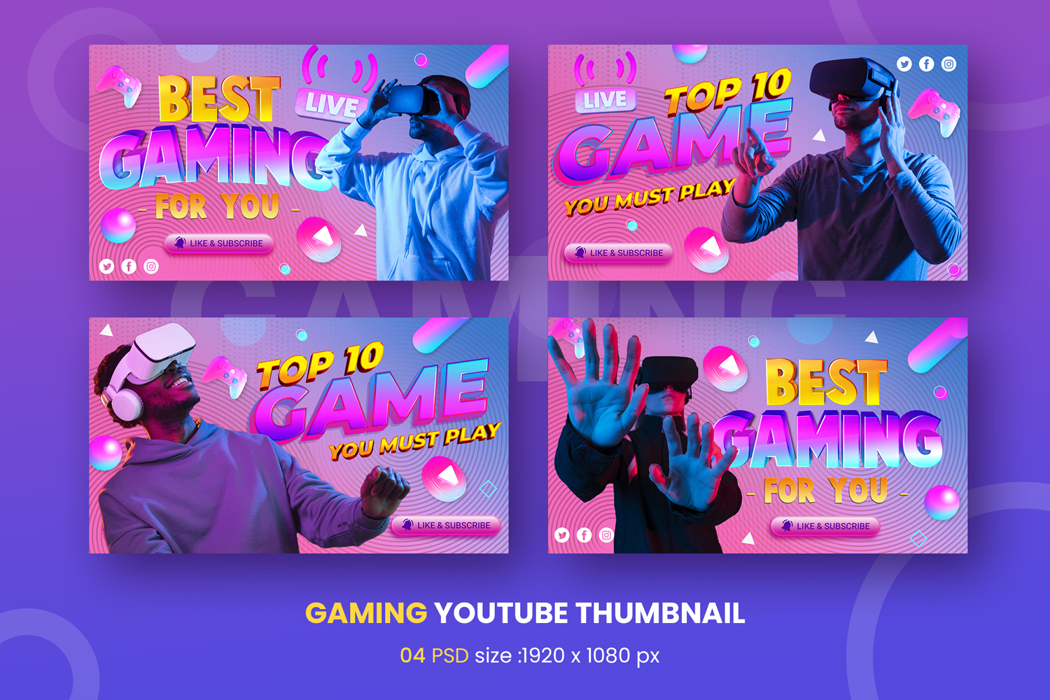 Game Youtube Thumbnail Template Social Media