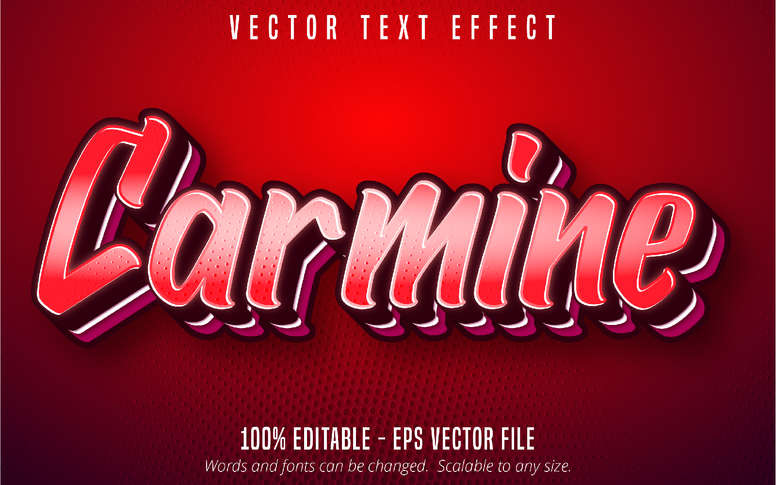 Carmine - Editable Text Effect, Cartoon Text Style, Graphics Illustration