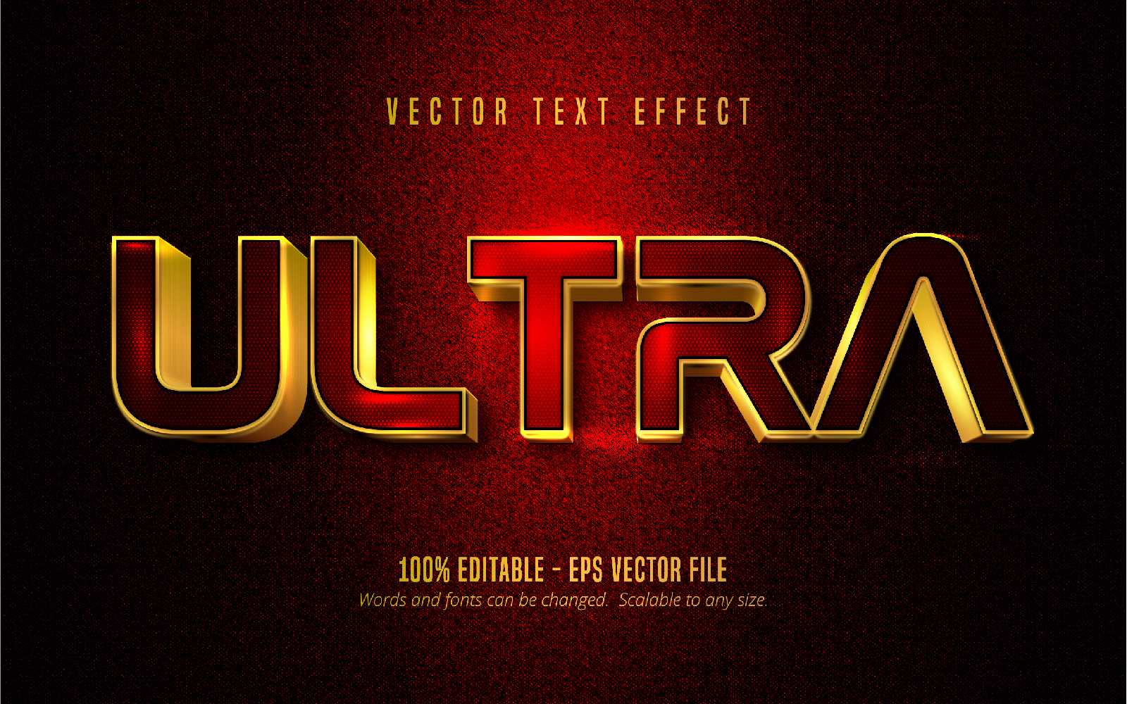 Ultra - Editable Text Effect, Metallic And Shiny Gold Text Style, Graphics Illustration