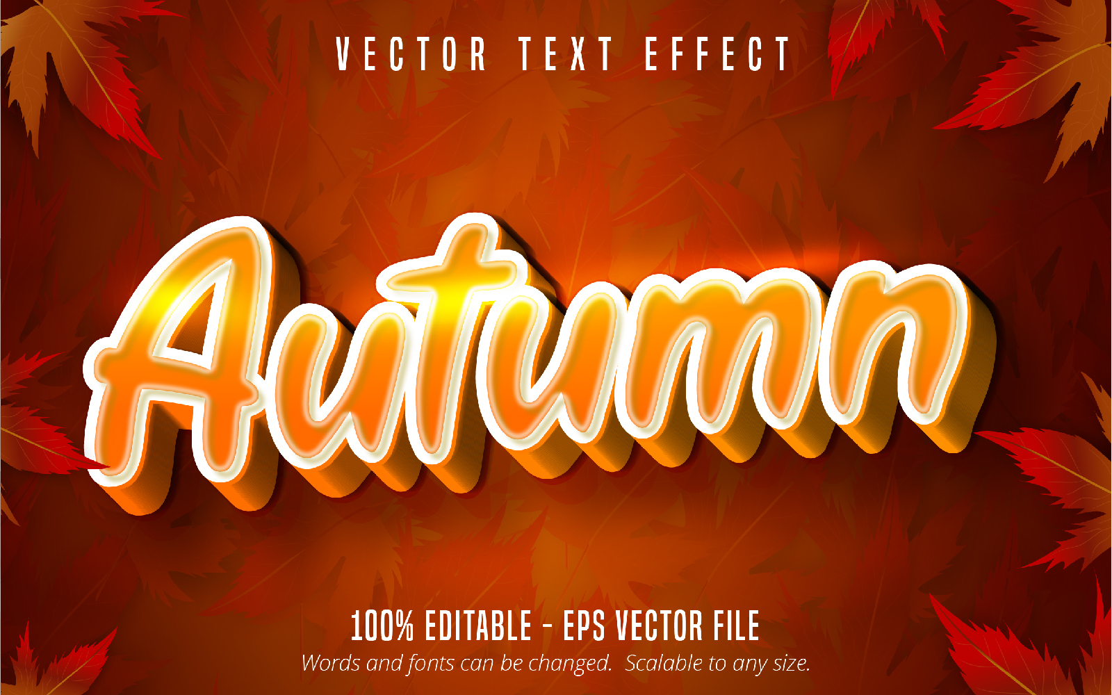 Autumn - Editable Text Effect, Cartoon Text Style, Graphics Illustration