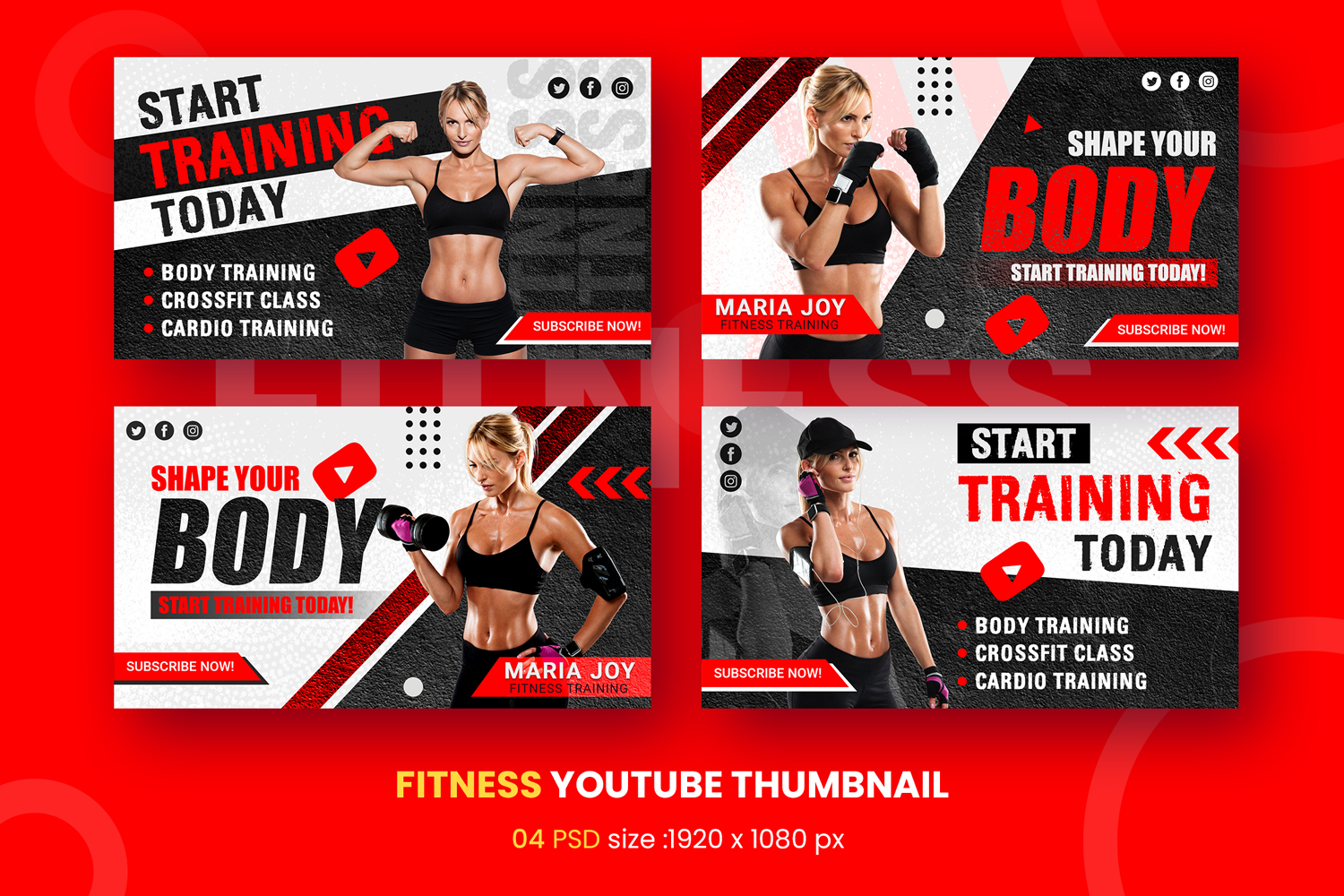 Gym Fitness Youtube Thumbnail Social Media