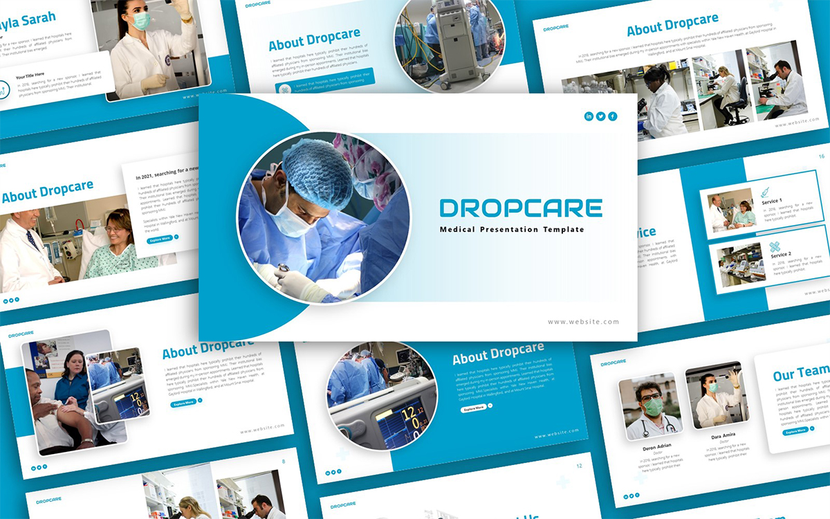Dropcare -  Medical Multipurpose PowerPoint Presentation Template