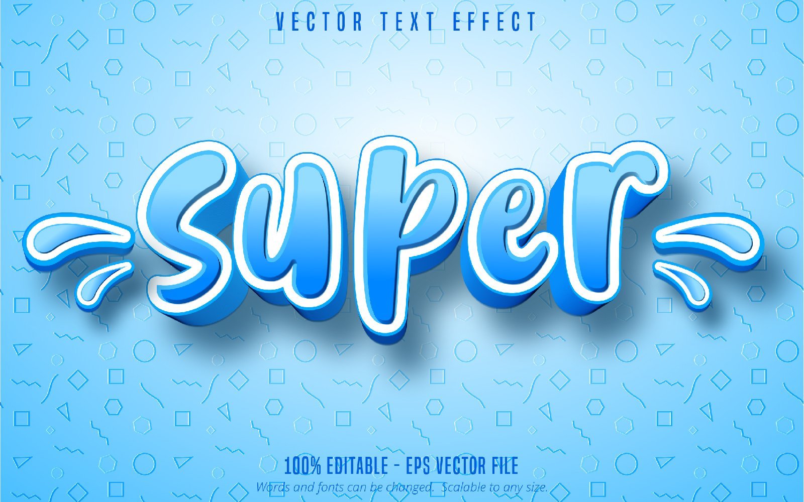 Super - Editable Text Effect, Cartoon And Blue Text Style, Graphics Illustration