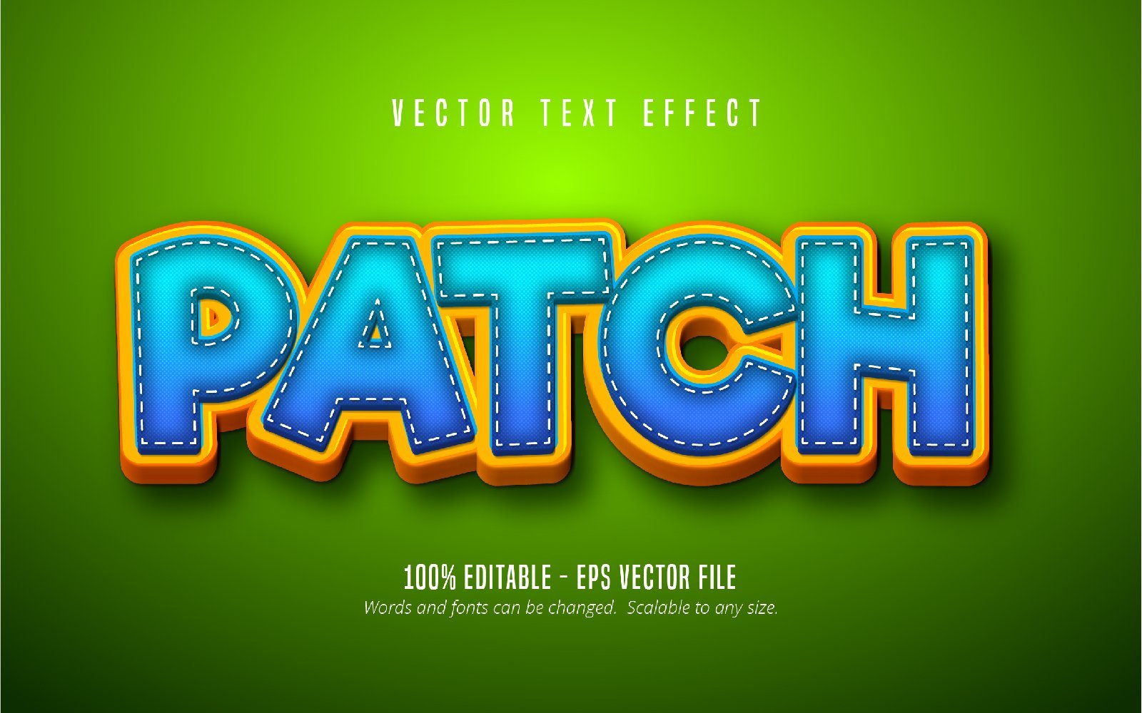 Patch - Editable Text Effect, Cartoon Text Style, Graphics Illustration