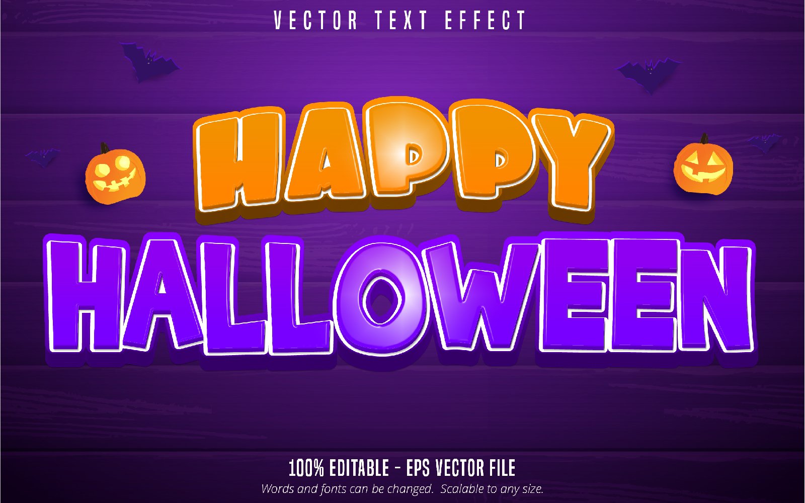 Happy Halloween - Editable Text Effect, Cartoon Text Style, Graphics Illustration