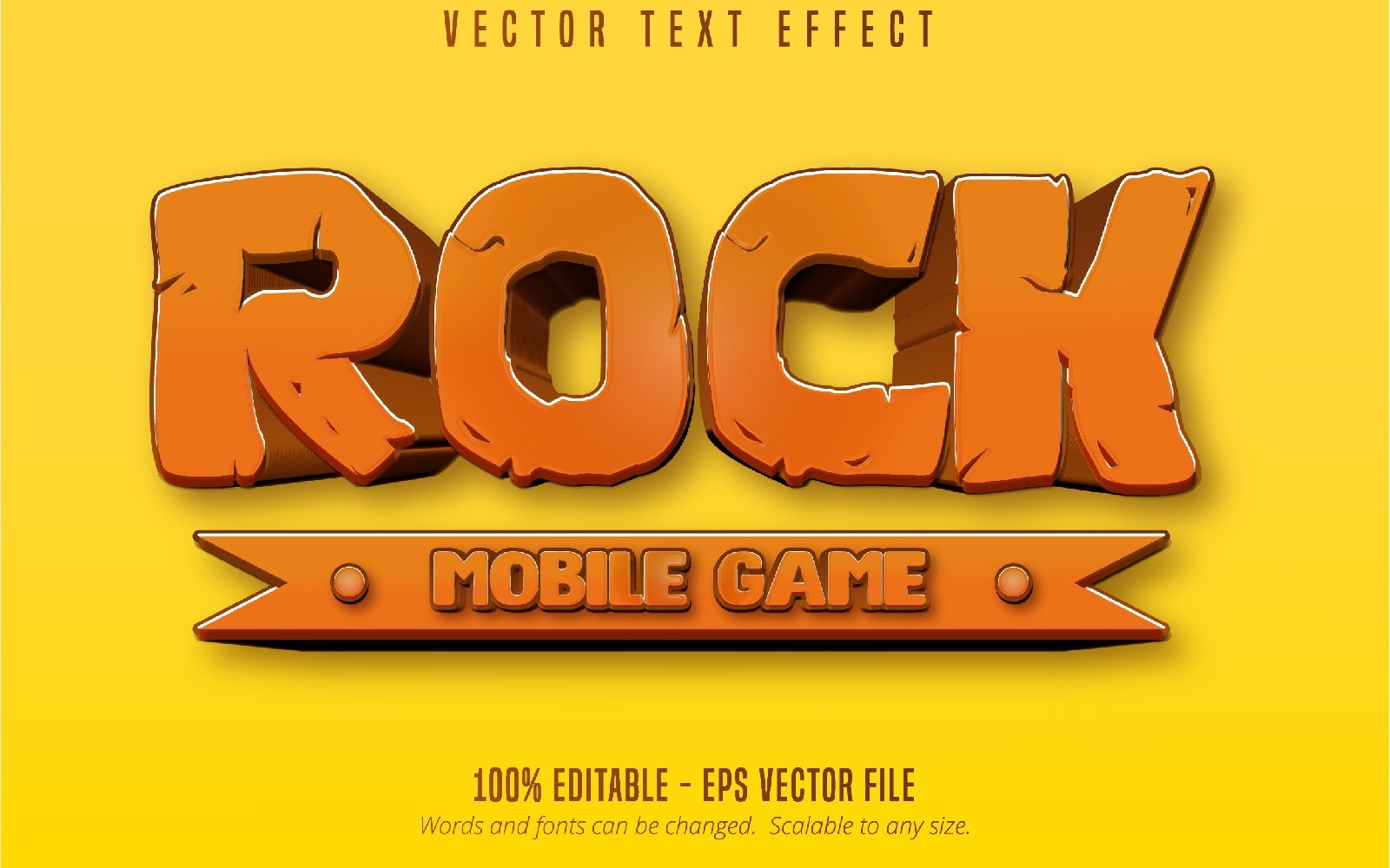 Rock - Editable Text Effect, Cartoon And Comic Text Style, Graphics Illustration