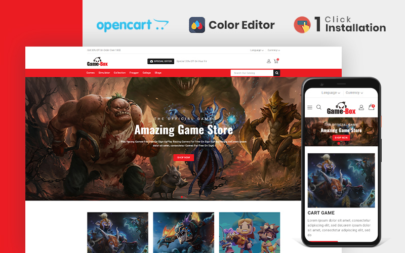 Gamebox Gaming Accessories Opencart Theme