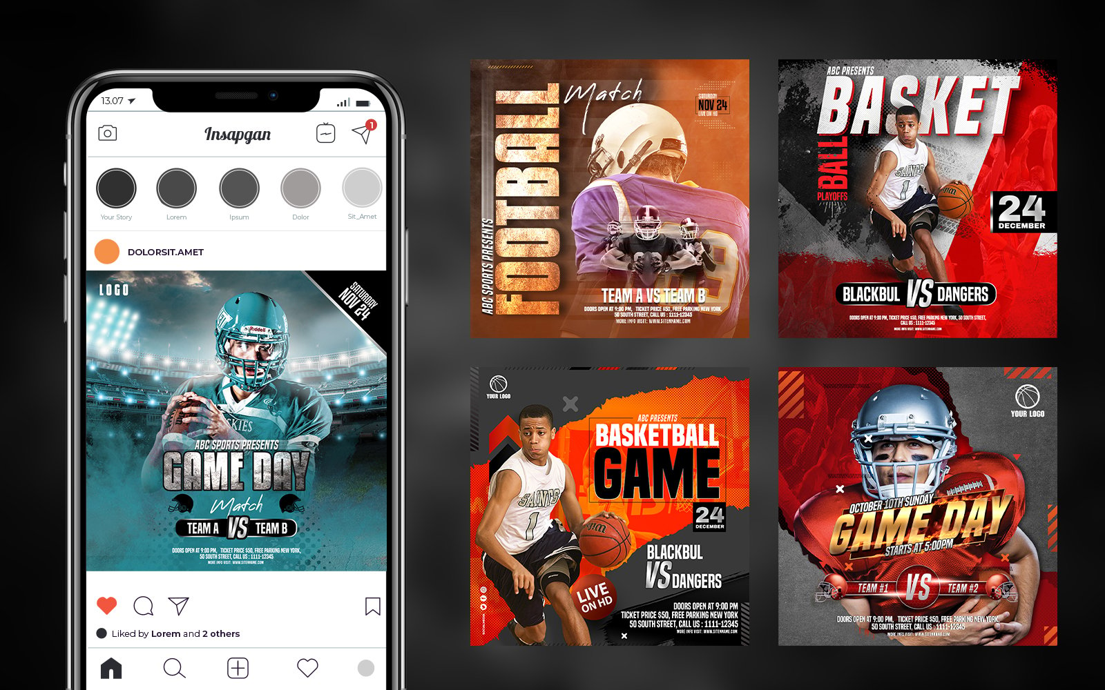 American Football Social Media Bundle