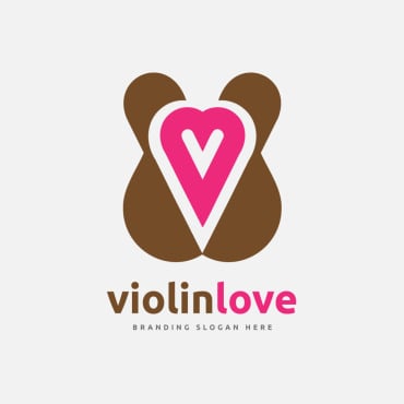 Violin Love Logo Templates 221683