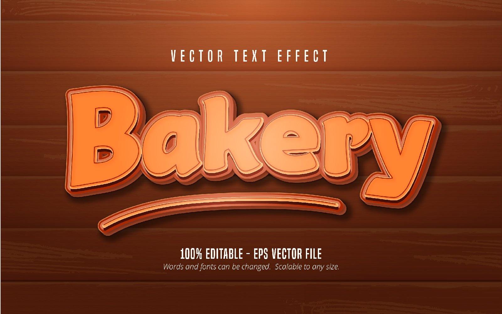 Bakery - Editable Text Effect, Cartoon And Comic Text Style, Graphics Illustration
