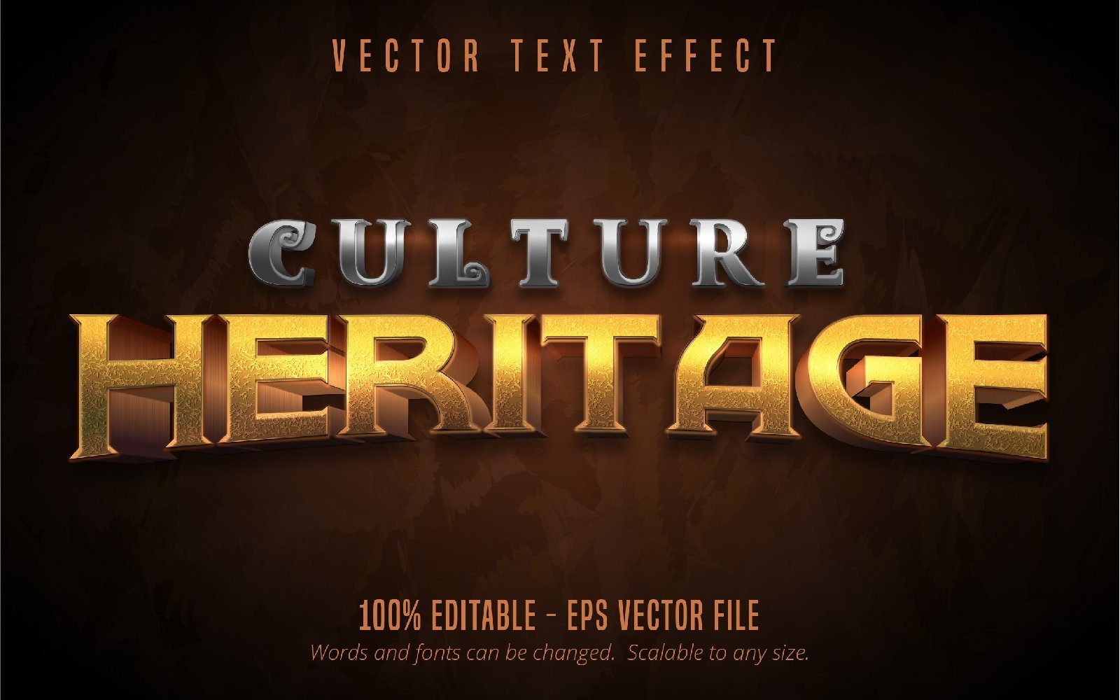 Culture Heritage - Editable Text Effect, Shiny Golden And Silver Text Style, Graphics Illustration