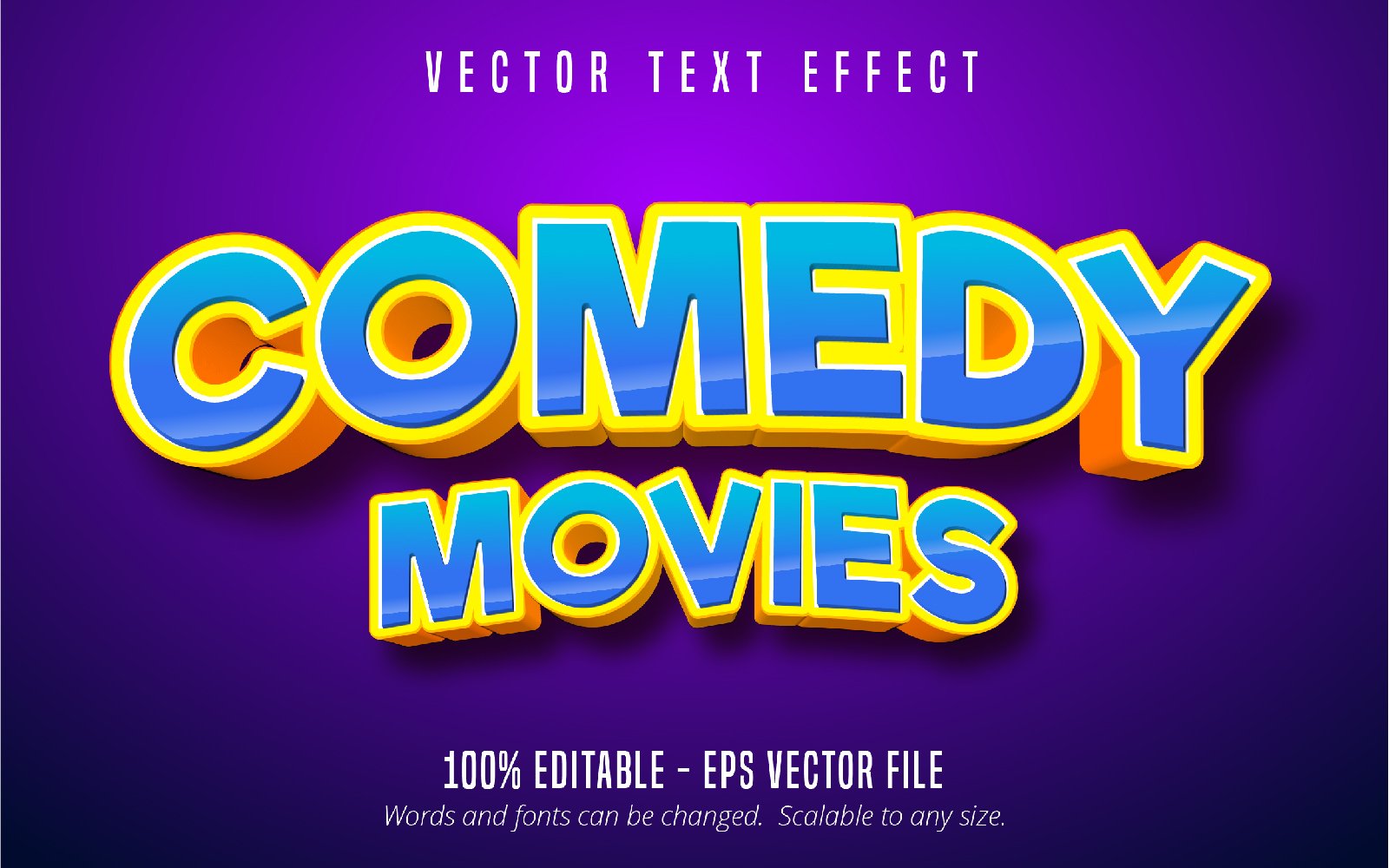 Comedy Movies - Editable Text Effect, Comic And Cartoon Text Style, Graphics Illustration