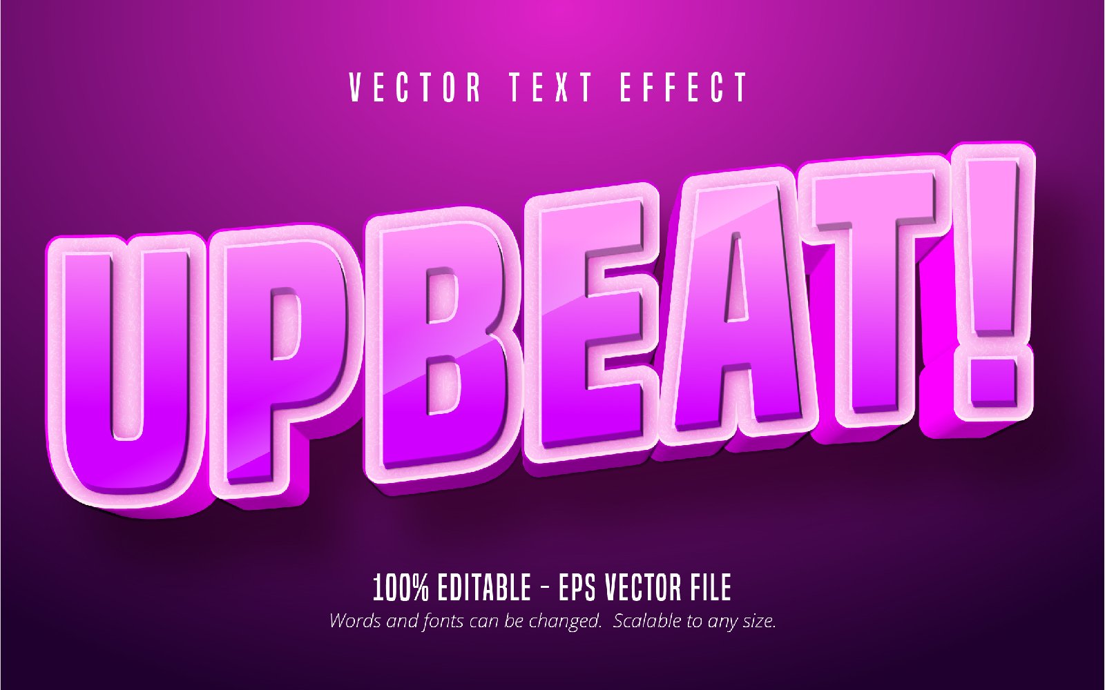 Upbeat - Editable Text Effect,  Comic And Cartoon Text Style, Graphics Illustration