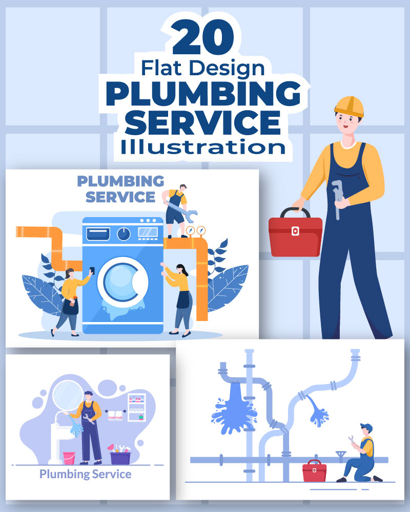 20 Plumbing Service Illustration