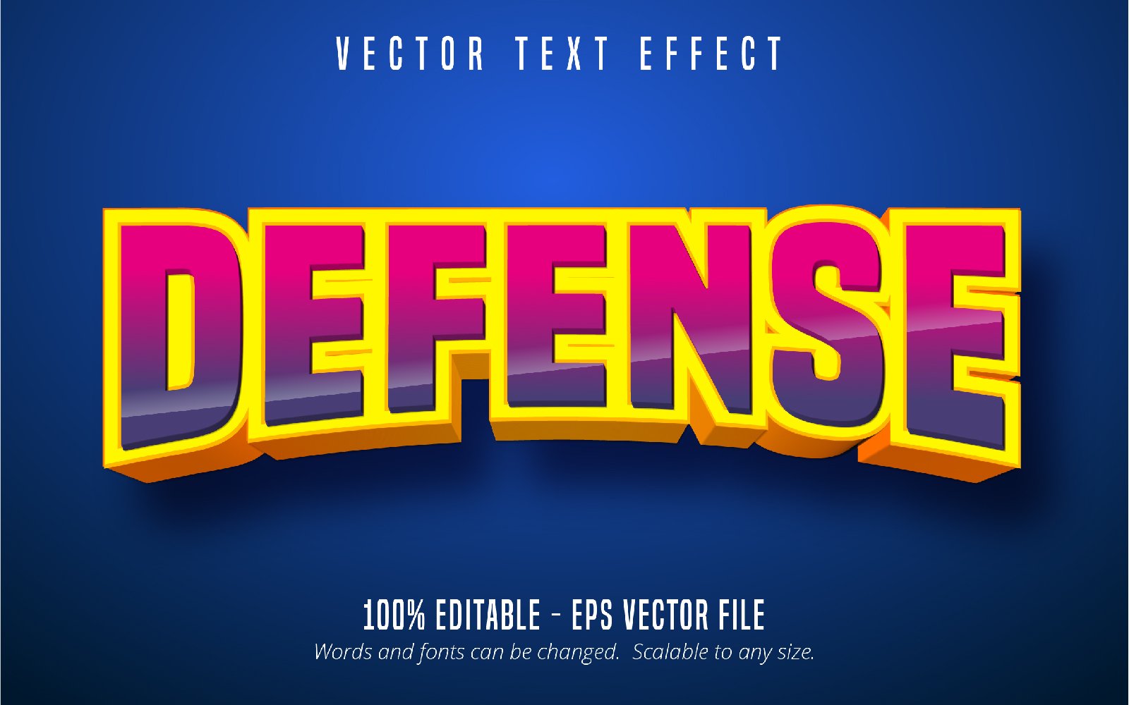 Defense - Editable Text Effect, Comic And Cartoon Text Style, Graphics Illustration