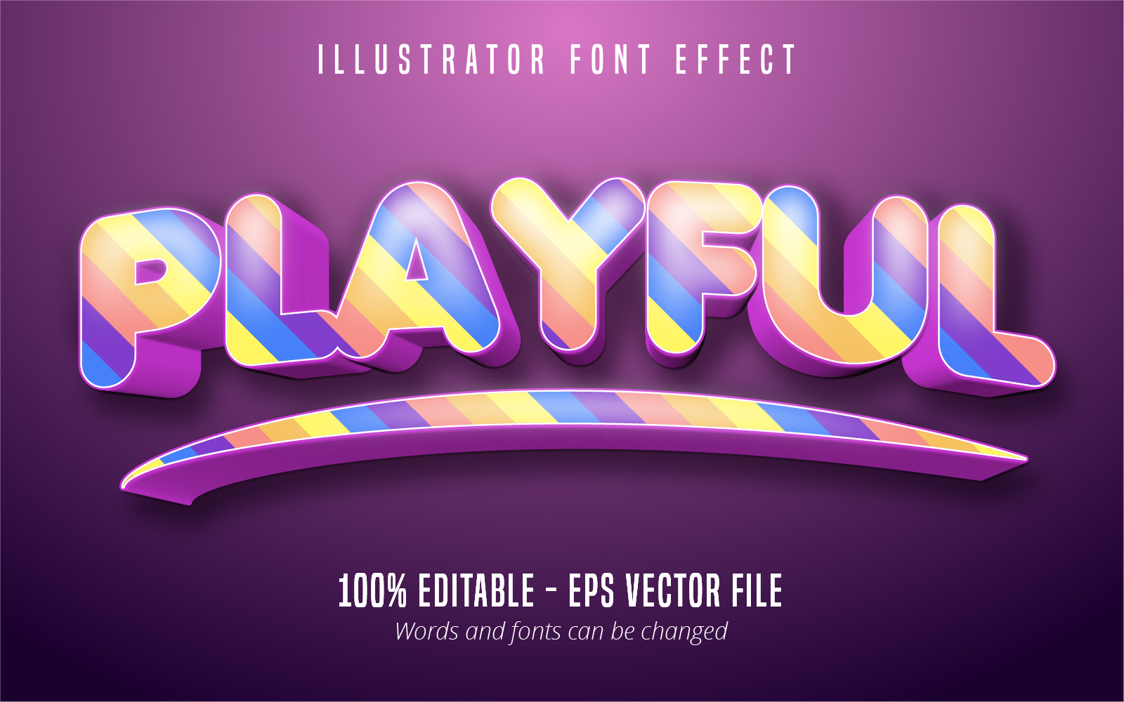 Playful - Editable Text Effect, Colorful Comic And Cartoon Text Style, Graphics Illustration