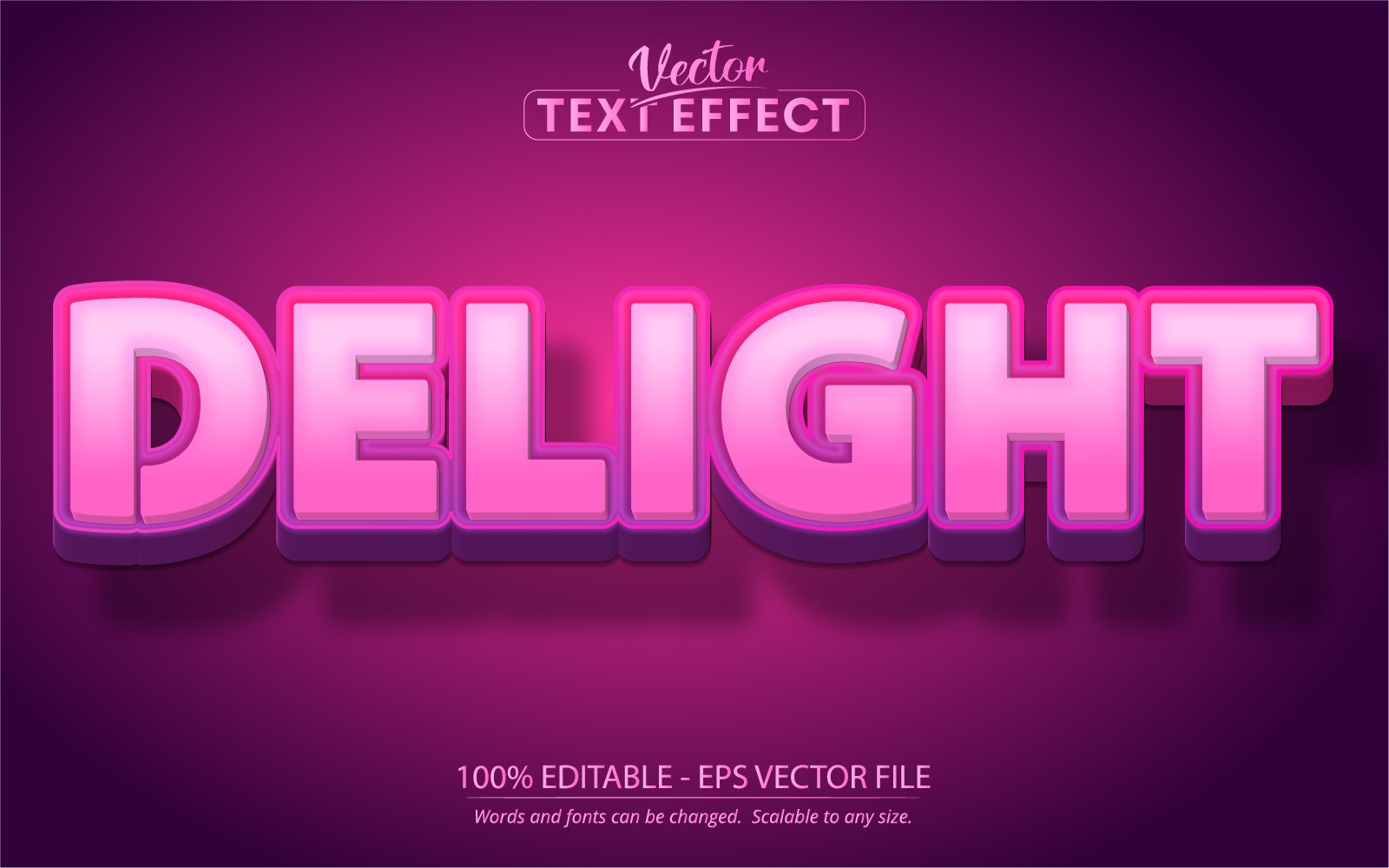 Delight - Editable Text Effect, Comic And Cartoon Text Style, Graphics Illustration