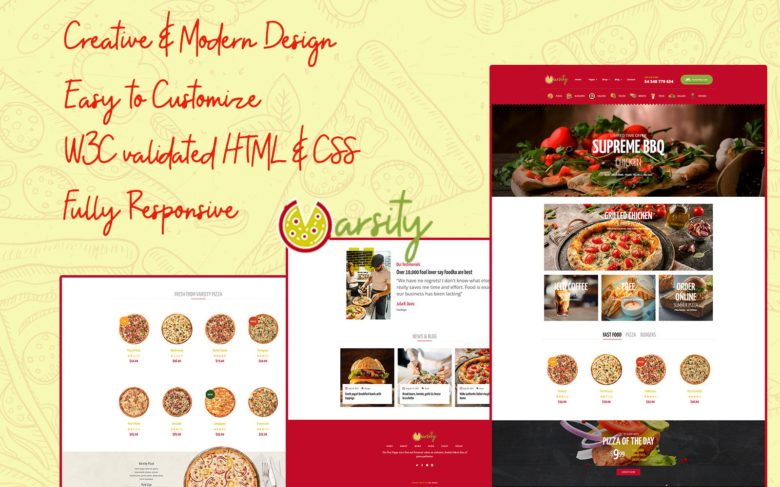 Varsity Pizza - Multipurpose eCommerce HTML Template