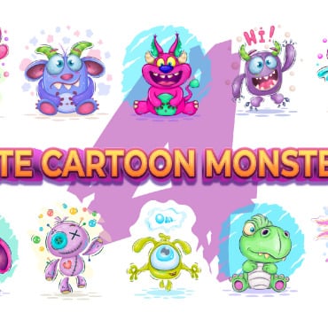 Monsters Cartoon Vectors Templates 222192