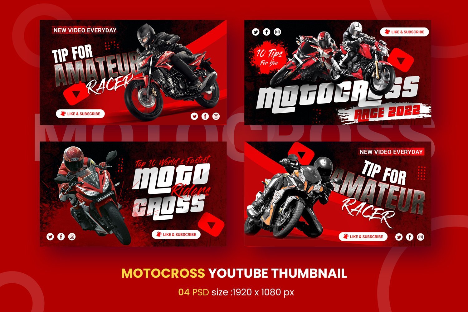 Motocross Motorcycle Instagram Template Social Media