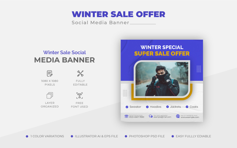 Winter Sale Instagram Post Design Template