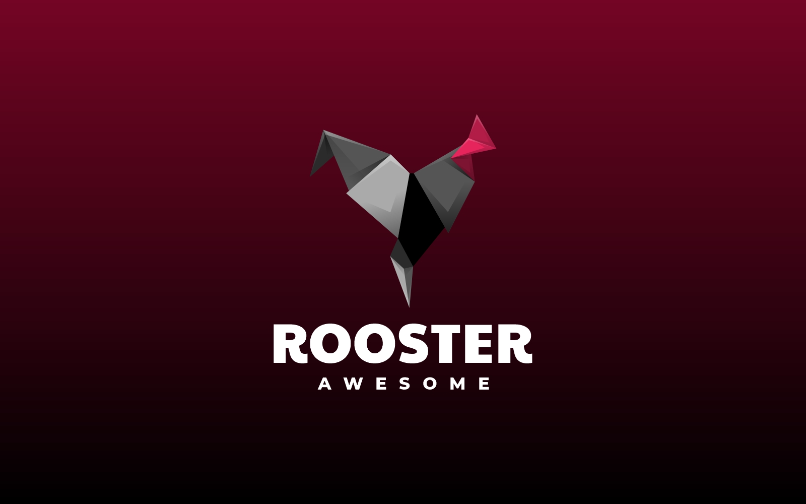 Rooster Origami Logo Template