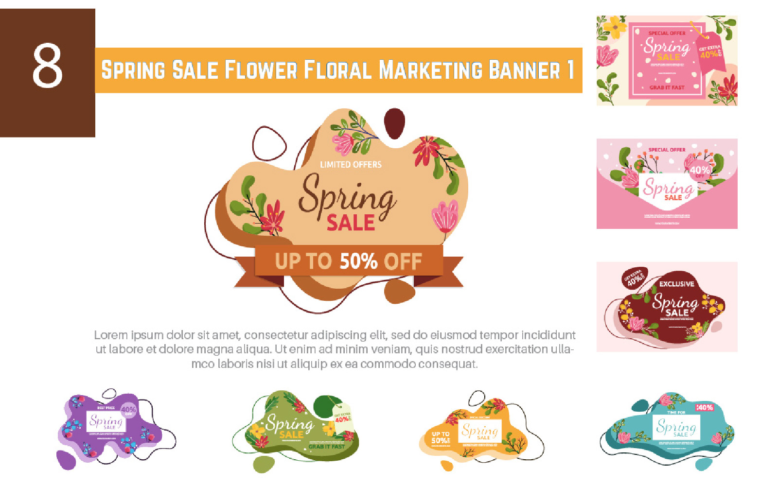 8 Spring Sale Flower with 23 Additional Elements 1