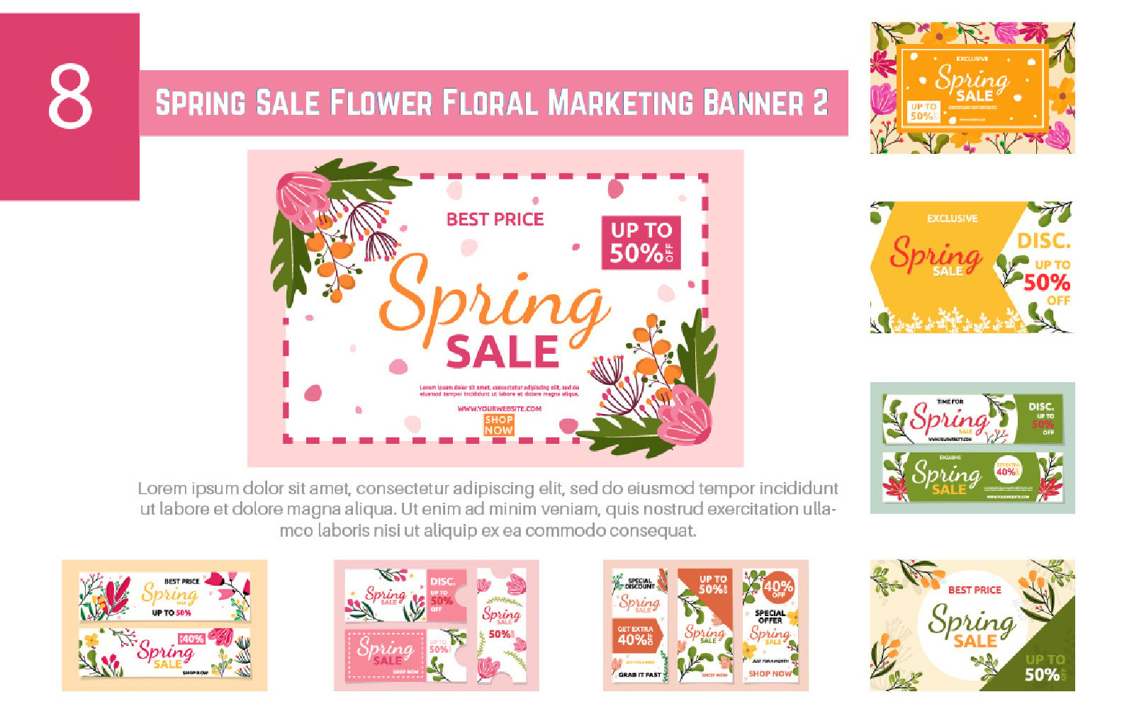 8 Spring Sale Flower with 23 Additional Elements 2