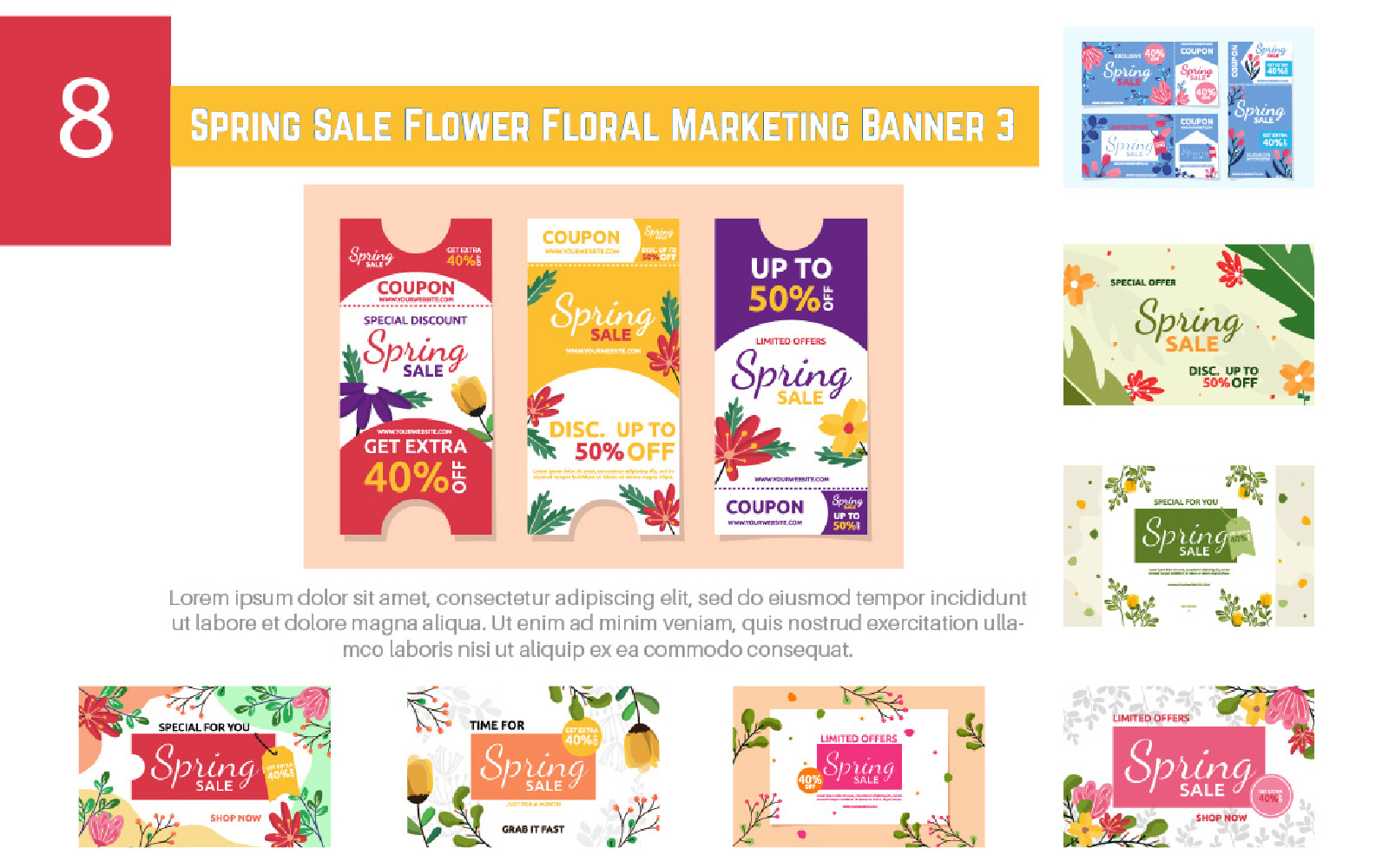 8 Spring Sale Flower with 23 Additional Elements 3