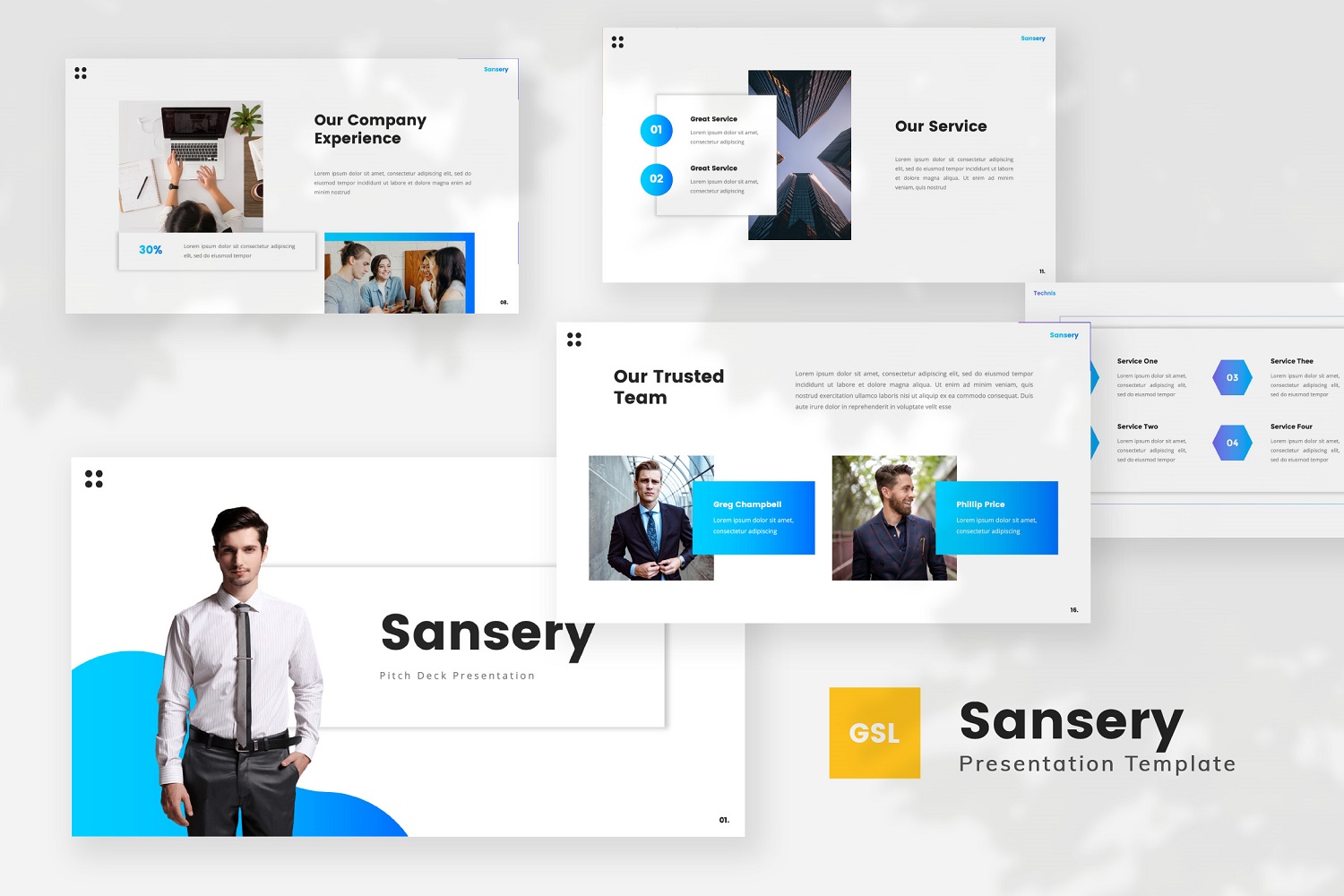 Sansery — Pitch Deck Google Slides Template