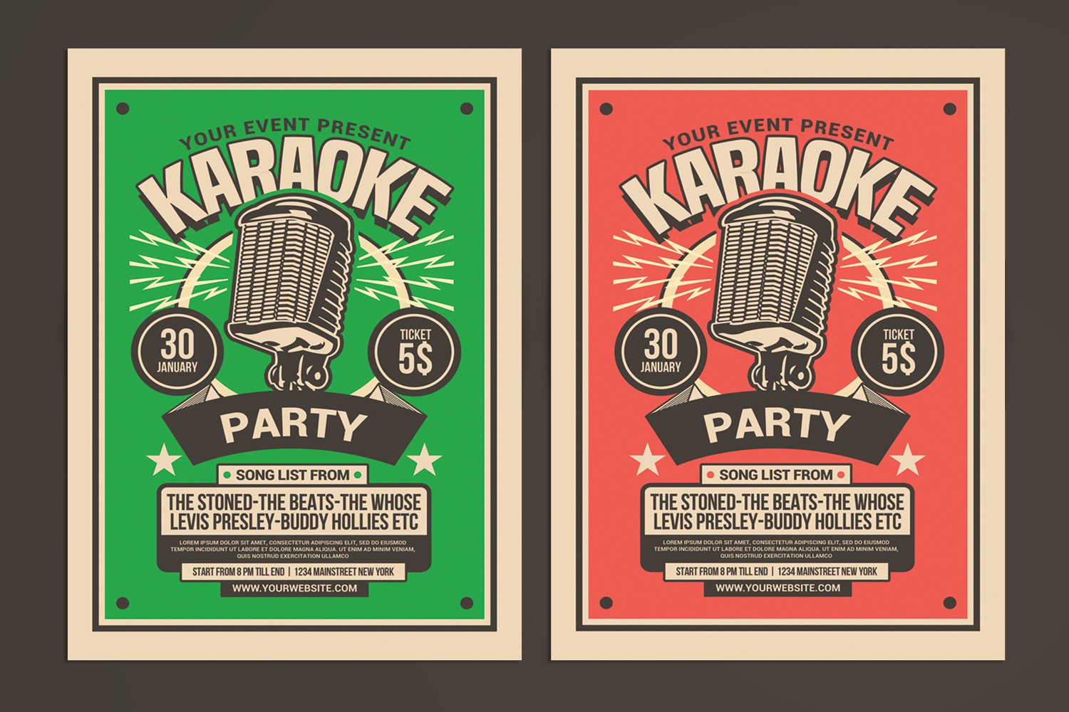 Karaoke Party Retro Flyer