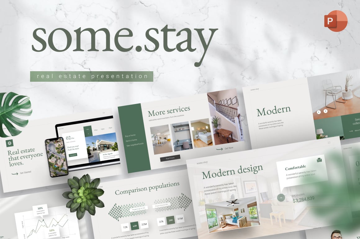 Somestay Minimalist Real Estate PowerPoint Template